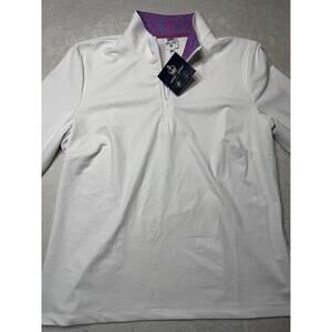 Sailor-Sailor Sport White Quarter Zip Top 3/4 Sleeve UPF Performance Shirt XL